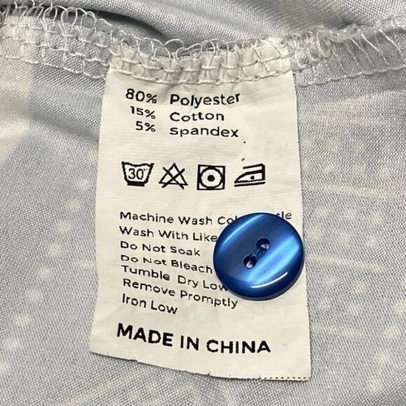 Housecoat Nightgown Women's Large Blue White Floral Short Sleeve Moo Moo Dress - Picture 9 of 11